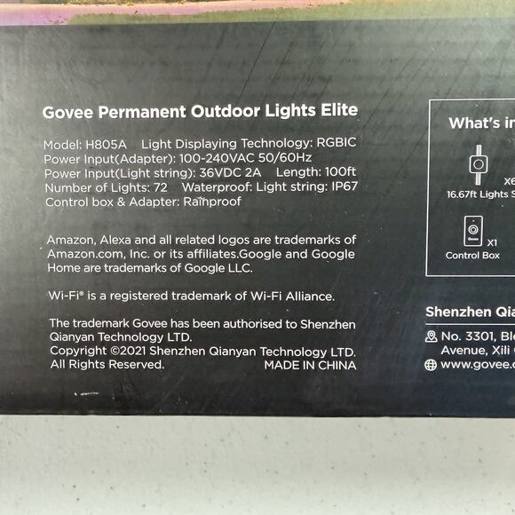 Govee Permanent Outdoor Lights Elite 100ft RGBIC+White WiFi Alexa Google - Picture 5 of 6